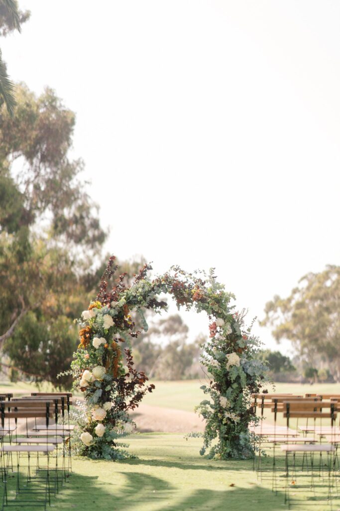 locally sourced wildflower wedding arch