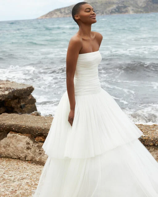 flouncy wedding dress with tulle
