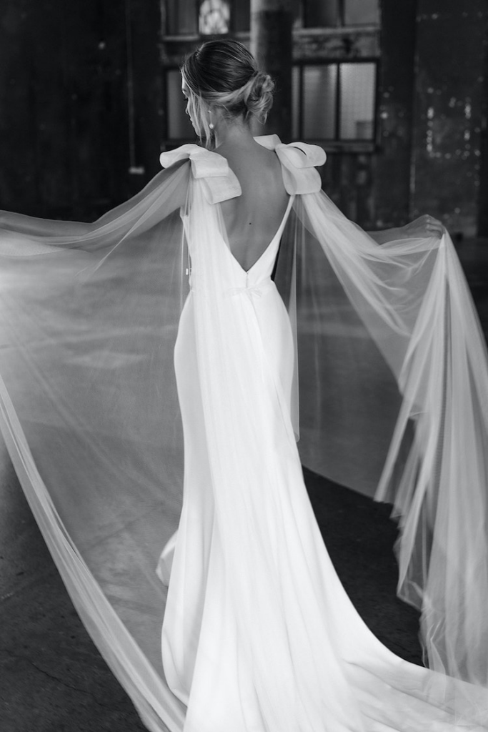 wedding cape black and white