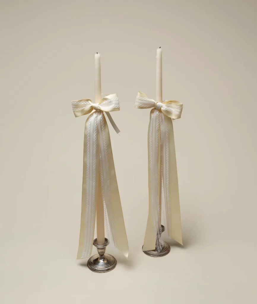 taper candles with bows from gohar world
