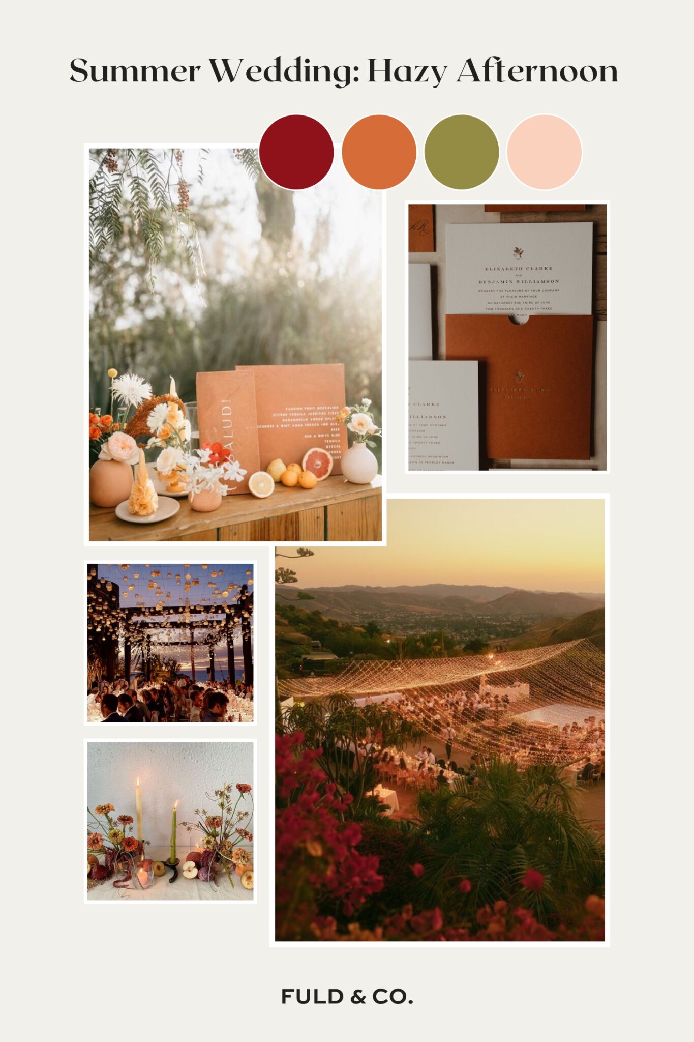 5 Color Palettes for a Summer Wedding - Fuld &amp; Co.